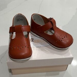 Angel Tan Leather Baby Walker Shoes